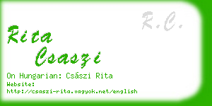 rita csaszi business card