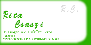 rita csaszi business card